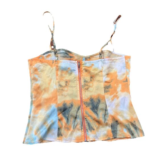 Pretty Little Thing Camisole Bustier Retro Multicolor Crop Top Party Clubwear - Picture 5 of 7
